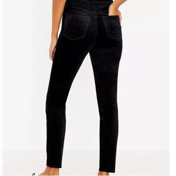 LOFT Black Velvet‎ Skinny Pants Size 4 - Picture 2 of 5